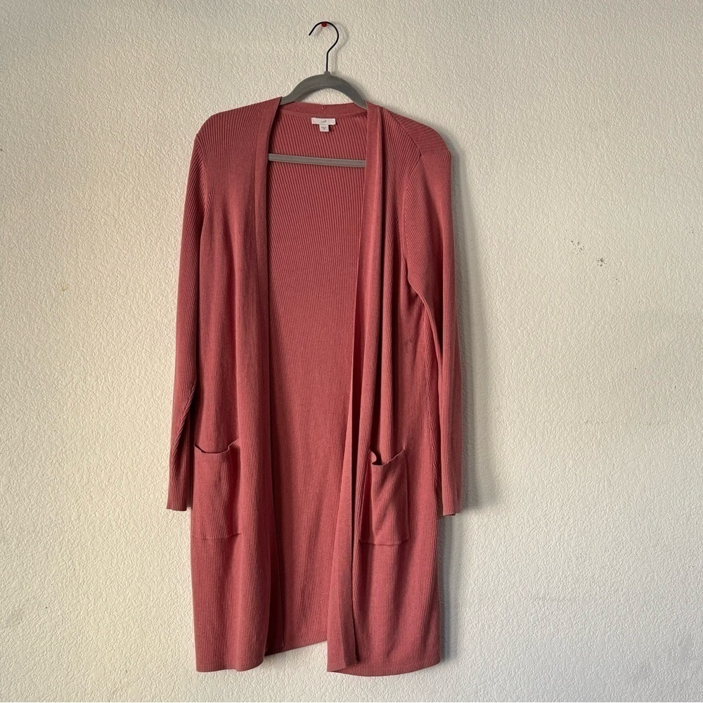 J. Jill Rose Ribbed Long Line Cardigan